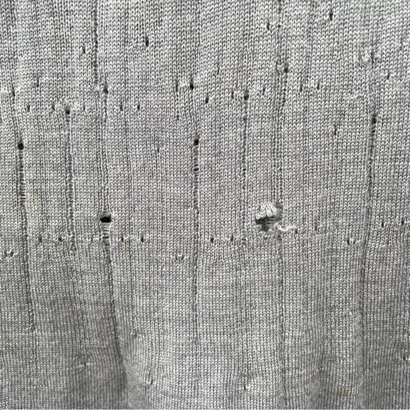 Neil Barrett Sweater Mens Grey Merino Wool Distressed Crew Neck Long Sleeve - Picture 11 of 12